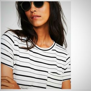 Lou&Grey Sz XS Striped White & Black Tee